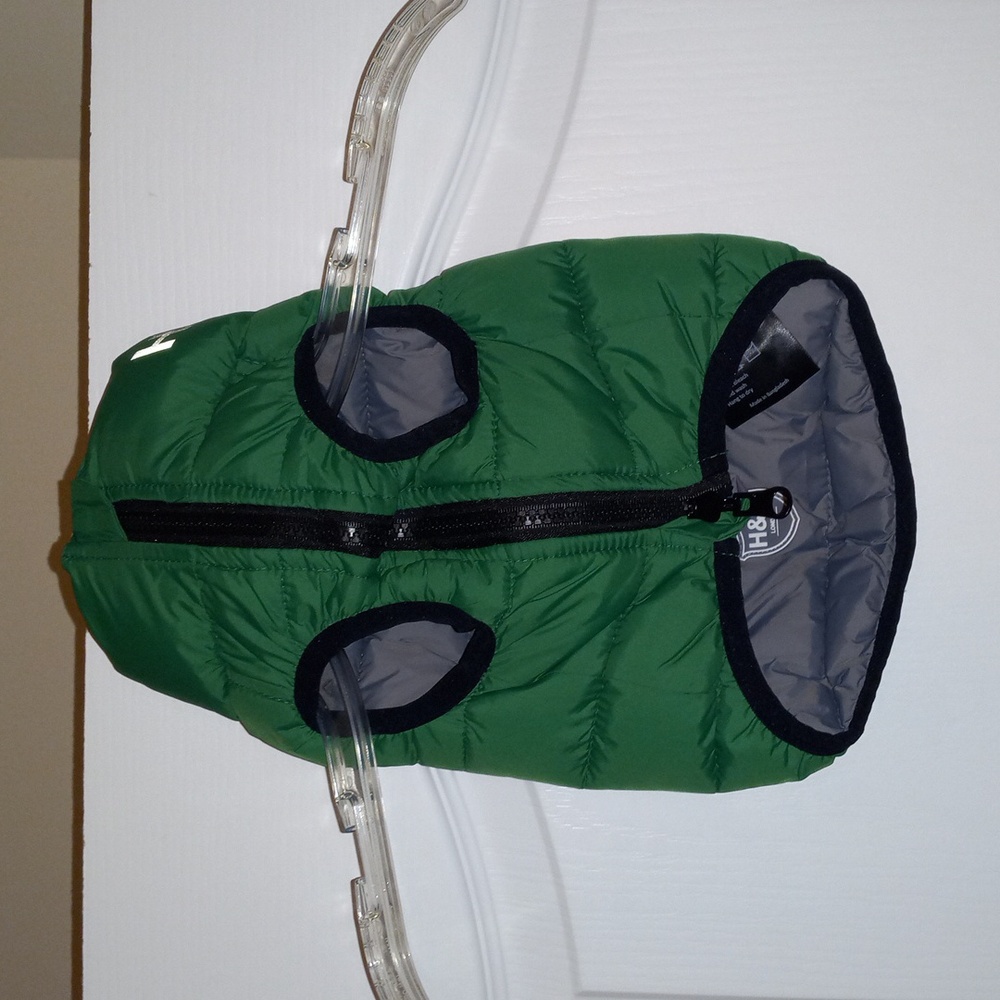 Green Hugo & Hudson (H&H) Reversible Waterproof Dog PufferJacket (Size: XS25)